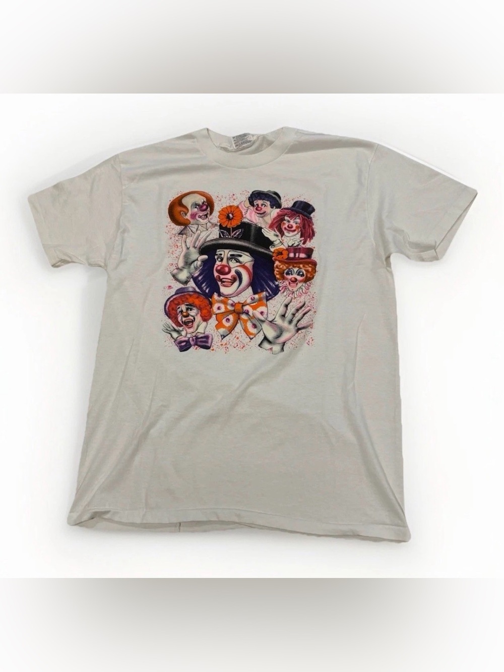 Vintage Clown T-Shirt Graphic Tee Large Creepy Circus Horror Aesthetic